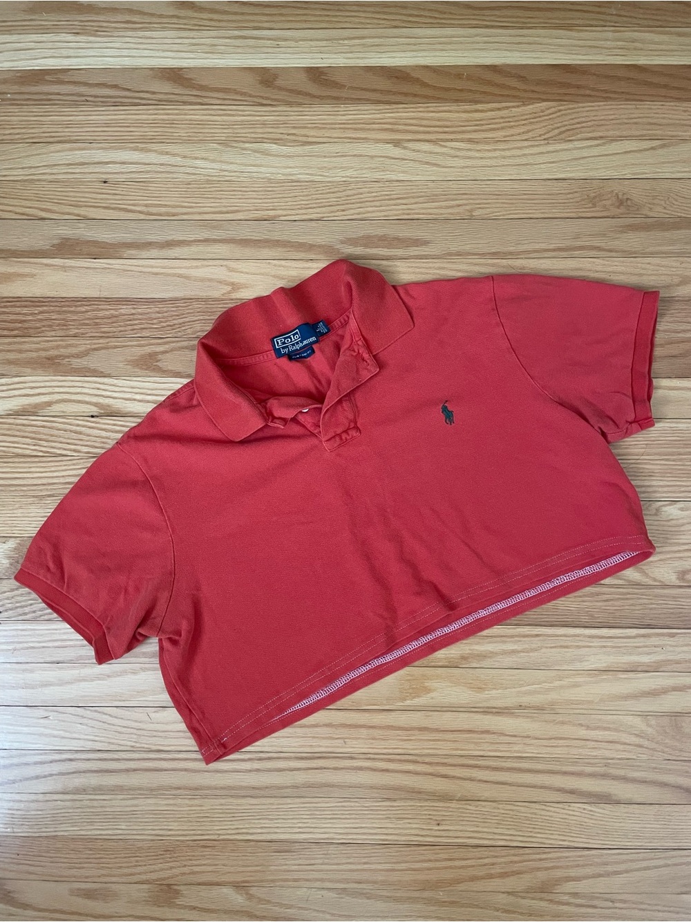 Ralph Lauren Orange Cropped Polo Tee